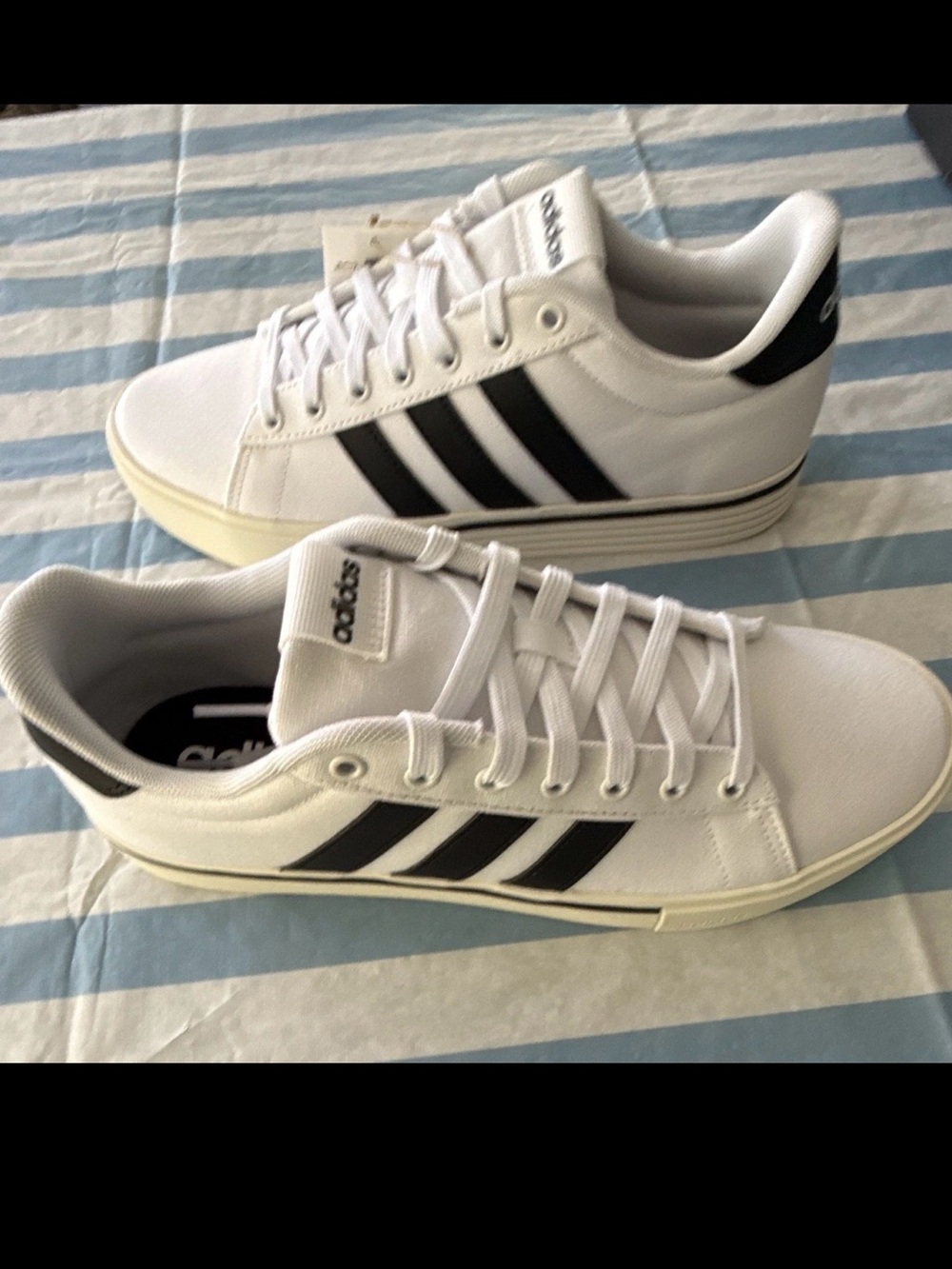 Adidas Daily 4.0 Skateboarding Shoe White Black Off White Men Size 9 -Women 10